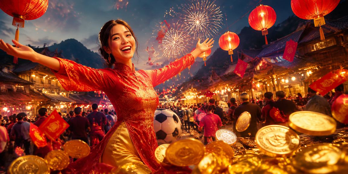 Khung cảnh Sapa mùa lễ hội với phong bao đỏ và đèn lồng